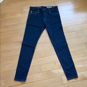 AG dark grey high rise skinny jeans